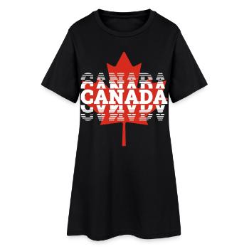Kanada - Frauen T-Shirt-Kleid - Schwarz - Vorne