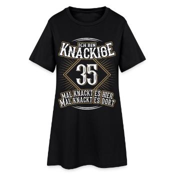 35. Geburtstag Lustig Geschenk - Frauen T-Shirt-Kleid - Schwarz - Vorne