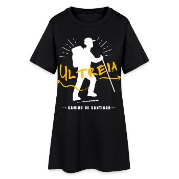 Ultreïa, camino de Santiago ! - Robe T-shirt Femme - noir - Devant