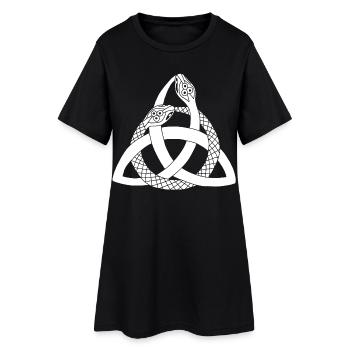 Serpents blancs et symbole celte - Robe T-shirt Femme - noir - Devant