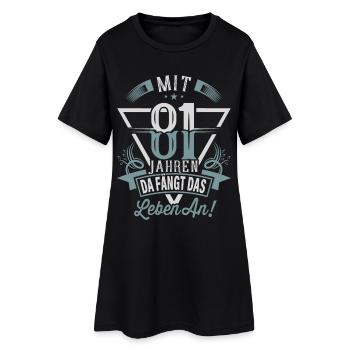 81. Geburtstag Da Fängt Das Leben An - Frauen T-Shirt-Kleid - Schwarz - Vorne