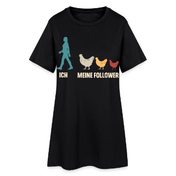 Hühner Landwirtin Landwirtschaft Bauer - Frauen T-Shirt-Kleid - Schwarz - Vorne