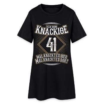 41. Geburtstag Lustig Geschenk - Frauen T-Shirt-Kleid - Schwarz - Vorne