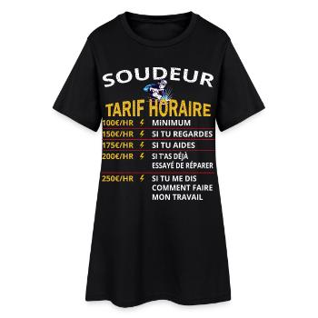 Tarif horaire soudeur cadeau pour soudeurs - Robe T-shirt Femme - noir - Devant