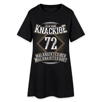72. Geburtstag Lustig Geschenk - Frauen T-Shirt-Kleid - Schwarz - Vorne