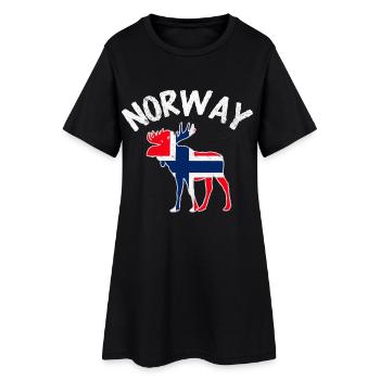 Norwegen - Frauen T-Shirt-Kleid - Schwarz - Vorne