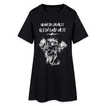 Klein und nett Geist - Frauen T-Shirt-Kleid - Schwarz - Vorne