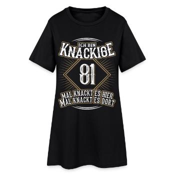 81. Geburtstag Lustig Geschenk - Frauen T-Shirt-Kleid - Schwarz - Vorne