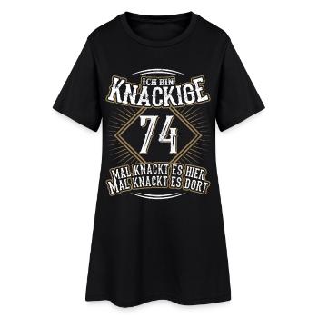 74. Geburtstag Lustig Geschenk - Frauen T-Shirt-Kleid - Schwarz - Vorne