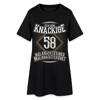 58. Geburtstag Lustig Geschenk - Frauen T-Shirt-Kleid - Schwarz - Vorne