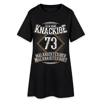 73. Geburtstag Lustig Geschenk - Frauen T-Shirt-Kleid - Schwarz - Vorne