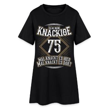 75. Geburtstag Lustig Geschenk - Frauen T-Shirt-Kleid - Schwarz - Vorne