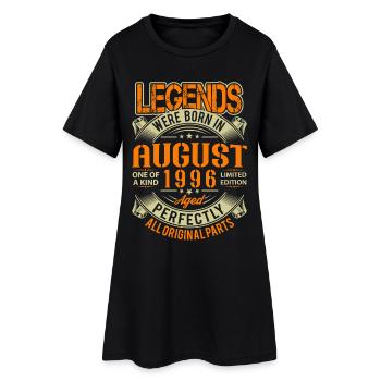 1996 August Geburtstag Legende - Frauen T-Shirt-Kleid - Schwarz - Vorne