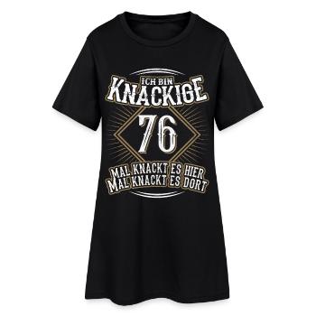 76. Geburtstag Lustig Geschenk - Frauen T-Shirt-Kleid - Schwarz - Vorne