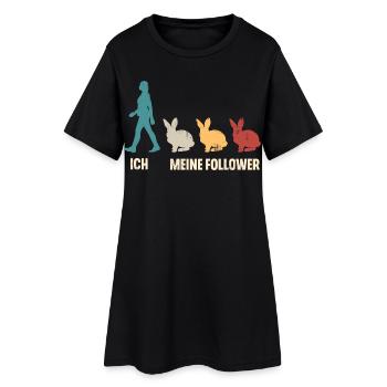 Ich Meine Follower Hasen Kaninchen - Frauen T-Shirt-Kleid - Schwarz - Vorne