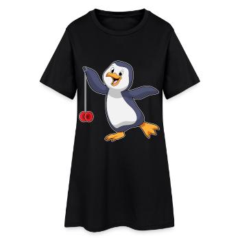 Yo-Yo Pingouin - Robe T-shirt Femme - noir - Devant