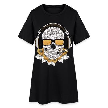 Crâne de musique - Robe T-shirt Femme - noir - Devant