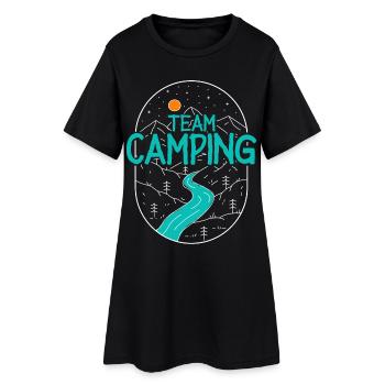Équipe Camping Camper Campen - Robe T-shirt Femme - noir - Devant