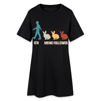 Ich Meine Follower Hase Kaninchen - Frauen T-Shirt-Kleid - Schwarz - Vorne