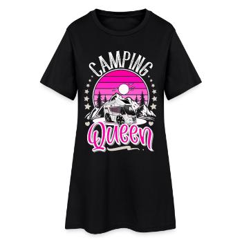 Camping Queen Camper Camping Grand-mère - Robe T-shirt Femme - noir - Devant