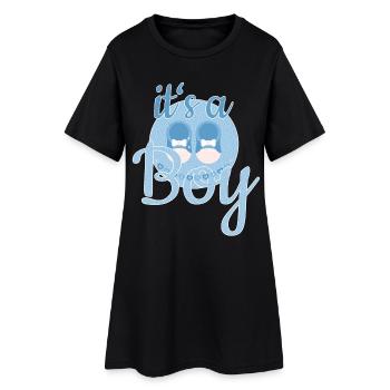 Cadeau Bébé Garçon - Robe T-shirt Femme - noir - Devant