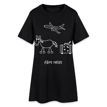 färt reist, Pferd, Reise, Urlaub, Flugzeug, reisen - Frauen T-Shirt-Kleid - Schwarz - Vorne