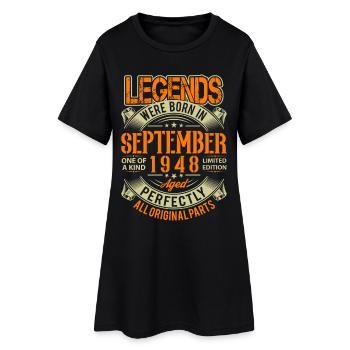 1948 Septembre Légende d’anniversaire - Robe T-shirt Femme - noir - Devant