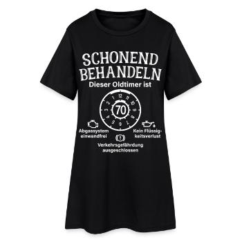 Oldtimer Ist 70 Schonend Behandeln 70. Geburtstag - Frauen T-Shirt-Kleid - Schwarz - Vorne