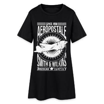 Aeropostale - Frauen T-Shirt-Kleid - Schwarz - Vorne