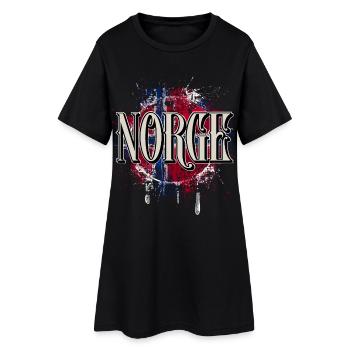 Norwegen - Frauen T-Shirt-Kleid - Schwarz - Vorne