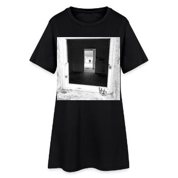 Fenster Nordspanien - Frauen T-Shirt-Kleid - Schwarz - Vorne