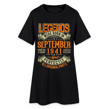 1941 September Geburtstag Legende - Frauen T-Shirt-Kleid - Schwarz - Vorne