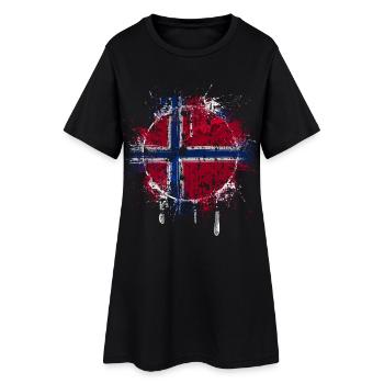 Norwegen - Frauen T-Shirt-Kleid - Schwarz - Vorne
