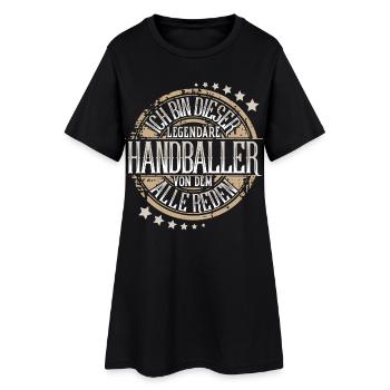 Handballer Handball - Frauen T-Shirt-Kleid - Schwarz - Vorne