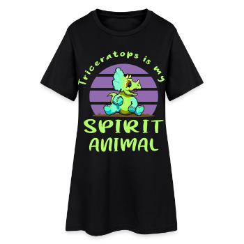 Tricératops - Robe T-shirt Femme - noir - Devant