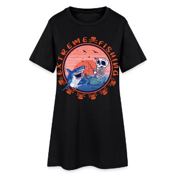 Pêche au requin extrême - Robe T-shirt Femme - noir - Devant