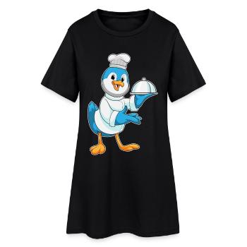 Bird Cooking Serving Bell Cooking - Women’s T-Shirt Dress - black - Front