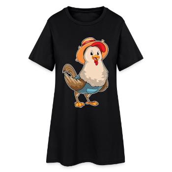 Ferme des éleveurs de poulets - Robe T-shirt Femme - noir - Devant