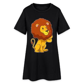 Coiffure Lion Afro - Robe T-shirt Femme - noir - Devant