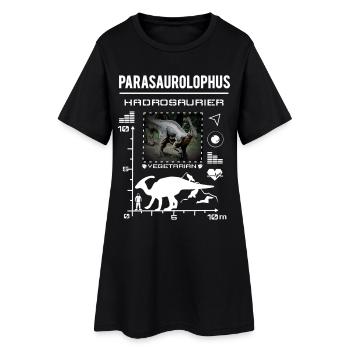 Parasaurolophus Saurier Typ Daten - Frauen T-Shirt-Kleid - Schwarz - Vorne