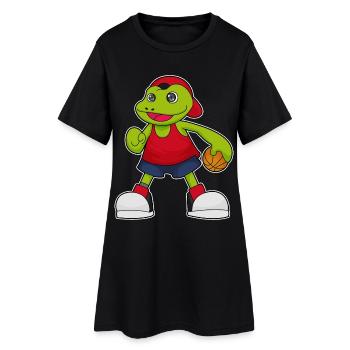 Frog basketball player basketball - Women’s T-Shirt Dress - black - Front