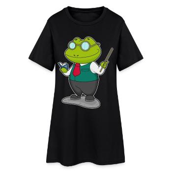 École de lecture des enseignants grenouilles - Robe T-shirt Femme - noir - Devant