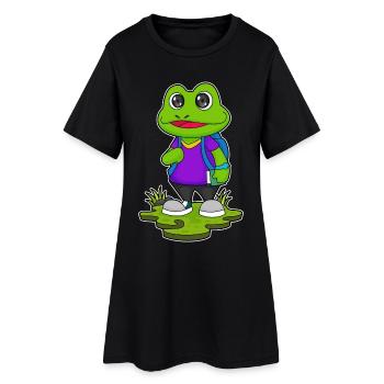 Frog Hiker Backpack Hiking - Women’s T-Shirt Dress - black - Front