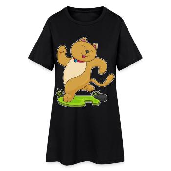 Joggeur chat Sport de jogging - Robe T-shirt Femme - noir - Devant