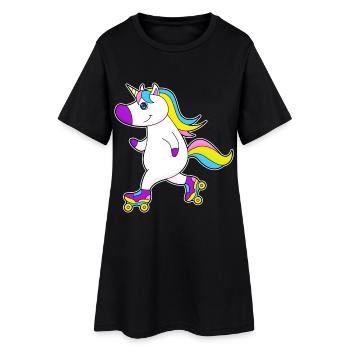 Patins à roulettes Unicorn - Robe T-shirt Femme - noir - Devant