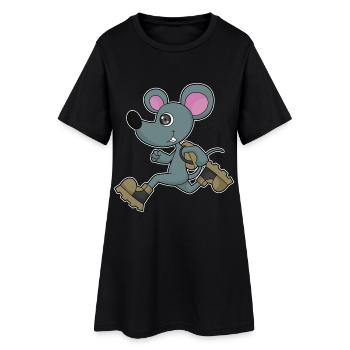 Mouse Jogger Jogging Sport - Robe T-shirt Femme - noir - Devant