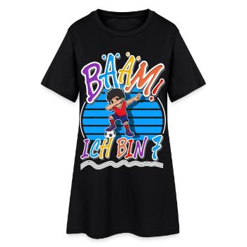 7. Geburtstag Kinder Fußball - Frauen T-Shirt-Kleid - Schwarz - Vorne