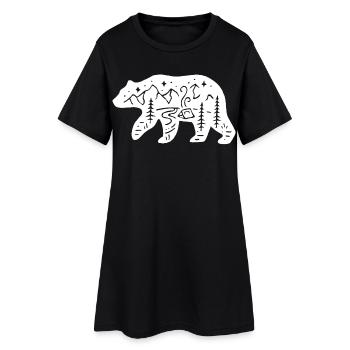 Nature totem polar bear - Women’s T-Shirt Dress - black - Front