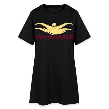 Nageur - Robe T-shirt Femme - noir - Devant