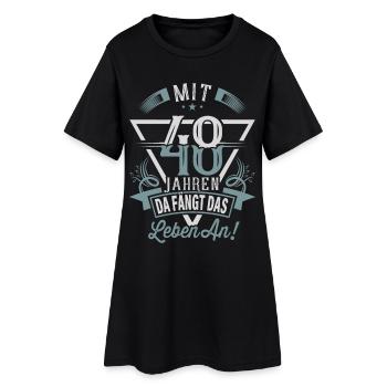 48. Geburtstag Da Fängt Das Leben An - Frauen T-Shirt-Kleid - Schwarz - Vorne